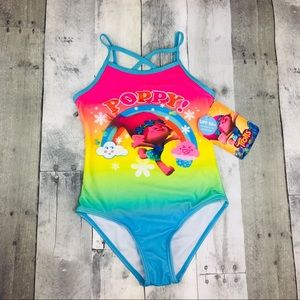 Trolls One Piece Swimsuit For Girls Brand New